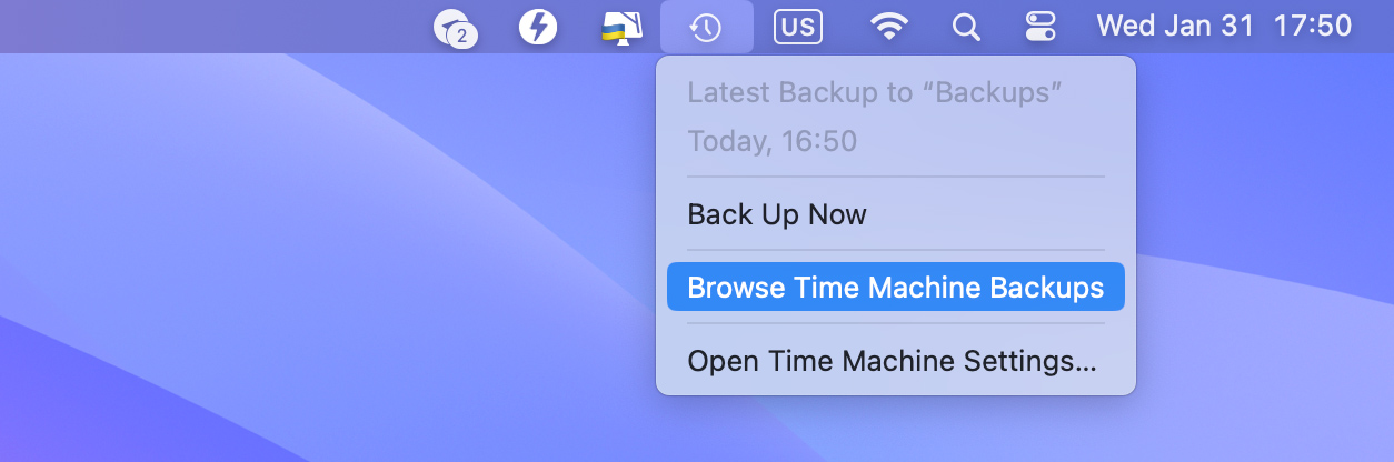 Browse Time Machine Backups
