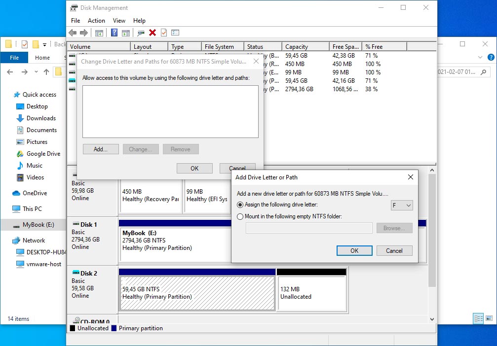 You'll have to assign a drive letter to access your image backup as a typical drive.