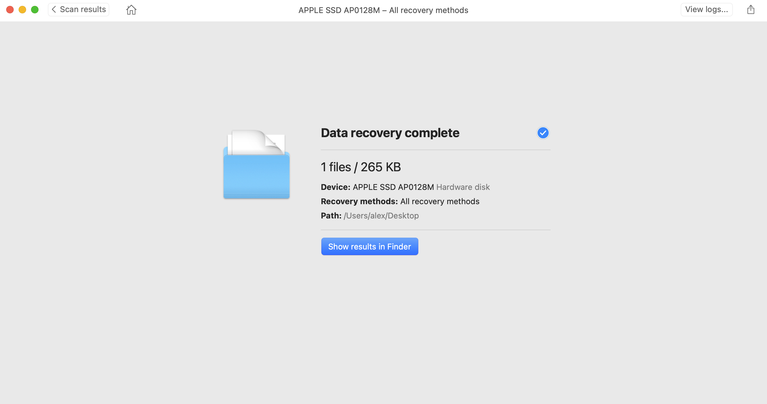 Recover deleted PPT files to the location you selected