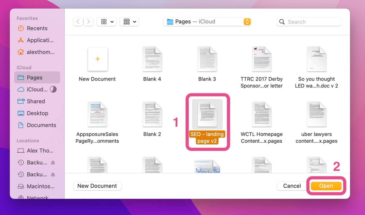 Step 2 to recover overwritten files on Mac: Find the document you'd like to restore to a previous version.