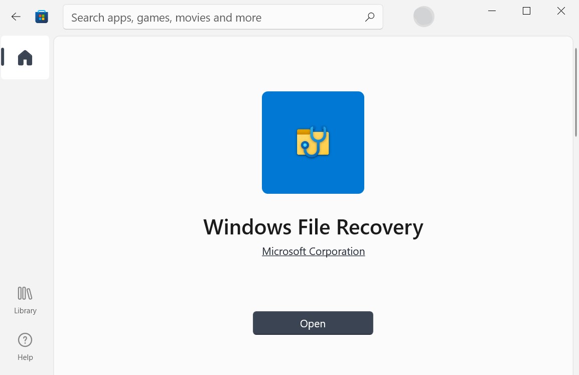 windows file recovery store