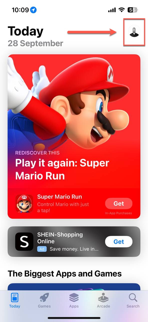 app store profile picture highlighted