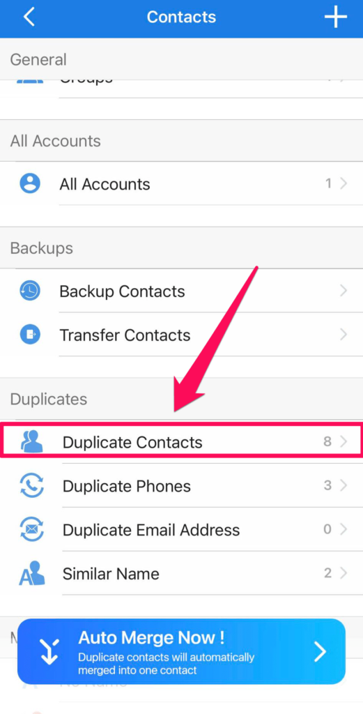 use cleaner to find duplicate contacts on iphone