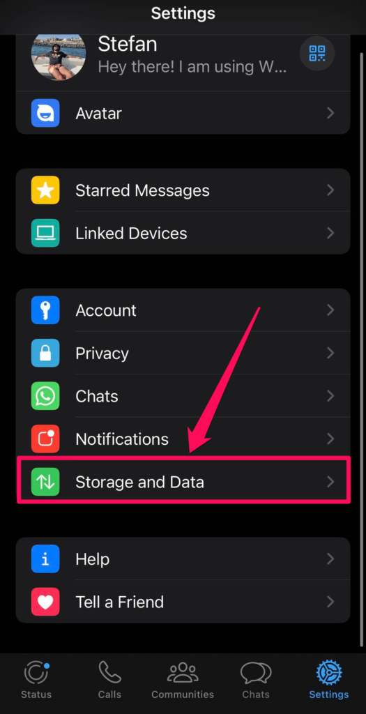 whatsapp storage and data on iphone