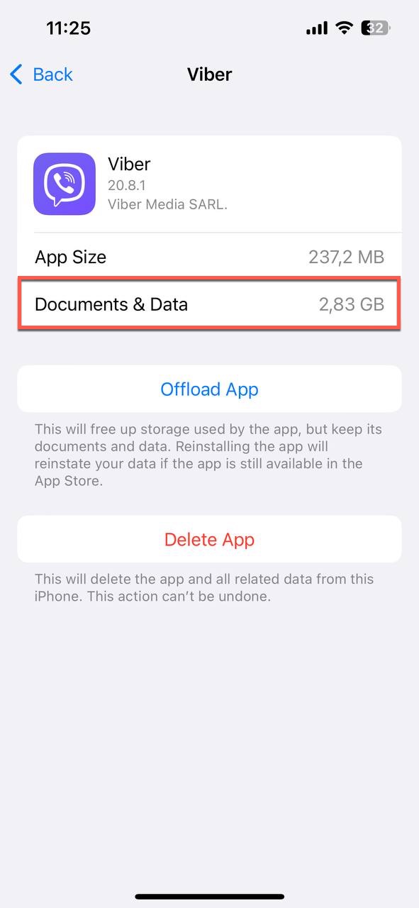 viber documents and data highlighted