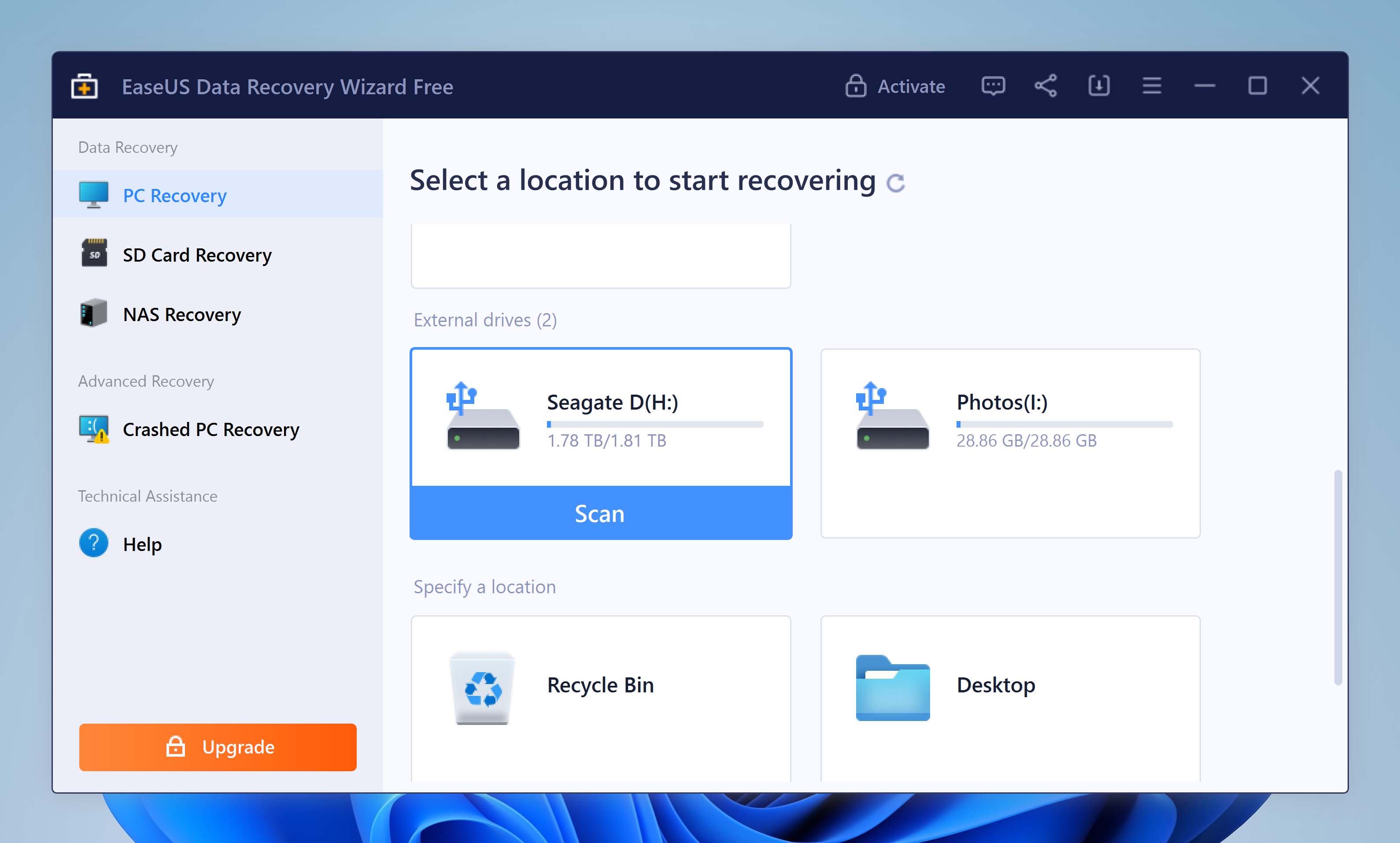 EaseUS - Recovery Software for Seagate Drives
