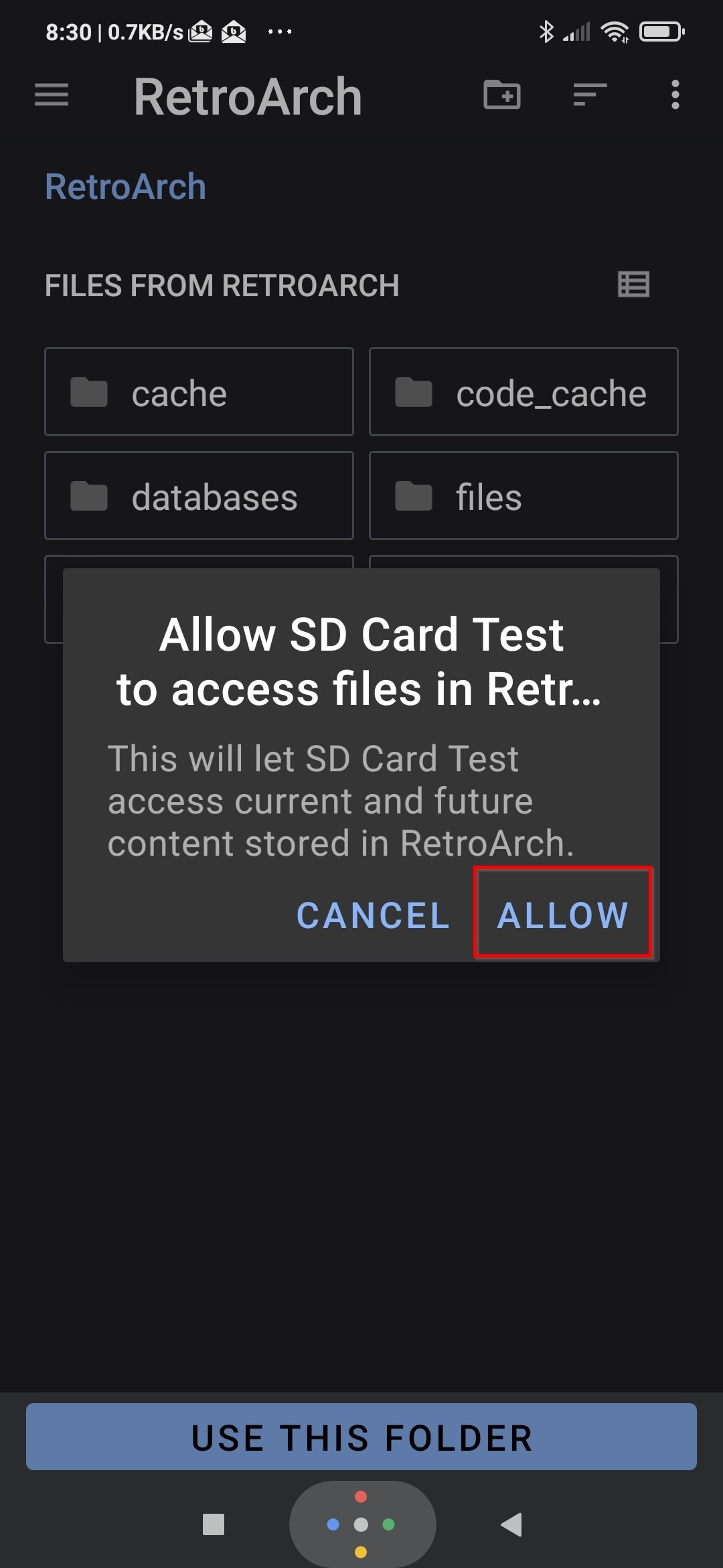 SD Card Test Allow Access